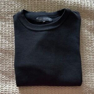 Louis Philippe Black Crew Neck Long Sleeve Pullover‎ Sweatshirt